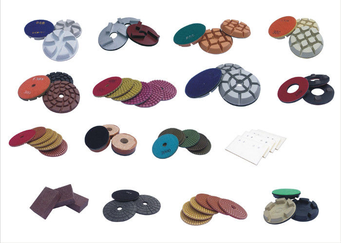 Red Ceramic Cement Concrete Diamond Polishing Pads With 7mm Thick 2000#